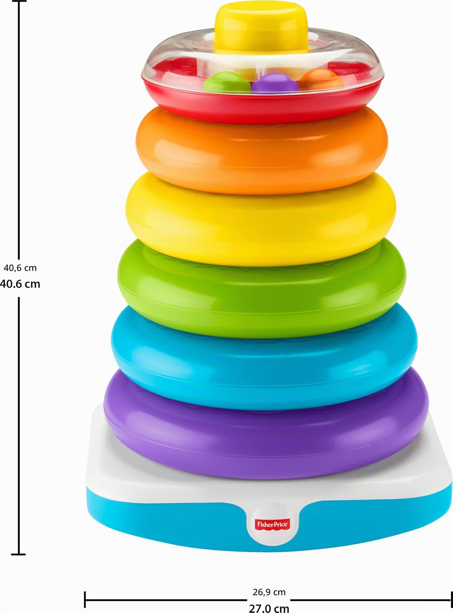 Fisher-Price GJW15 Gigantische Farbring Pyramide Stapelspielzeug für Babys