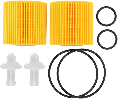 NewYall Paquete de 2 filtros de aceite 04152-YZZA1 con junta tórica para ES300H ES350 IS250 RX350 Truck RX450H Avalon Camry Venza Highlander RAV4