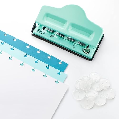 Miniatura 3 de Gocreate Mint Planner Hole Punch 11 discos de encuadernación suministrados ajustable para planificadores felices encuadernados en disco, perfora tu