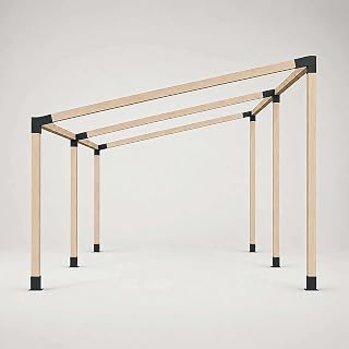 JEXALINE Pergola Kit for 4"x4" Lumber, Heavy Duty Slanted Roof Pergola Brackets with 3-Way & 4-Way Corner Brackets, DIY Gazebo Kit for Outdoor Patio Backyard Garden, Fits Actual 3.6" x 3.6" Wood