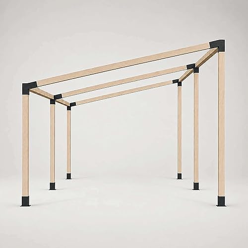 JEXALINE Pergola Kit for 4"x4" Lumber, Heavy Duty Slanted Roof