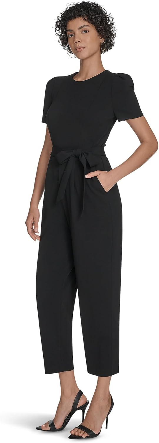 Calvin Klein womens Short Sleeve Self Tie Jump Suit - Image 2