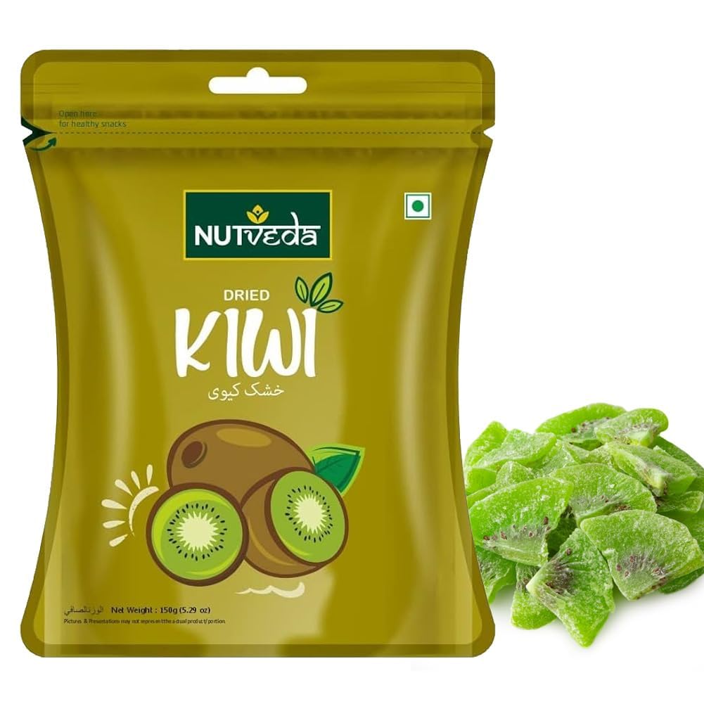 NUTVEDA Dried Kiwi Fruit Slices 150 Gm | Rich in Dietary Fiber, Vitamins & Minerals | High in Vitamin C & Antioxidants Helps Immune System.