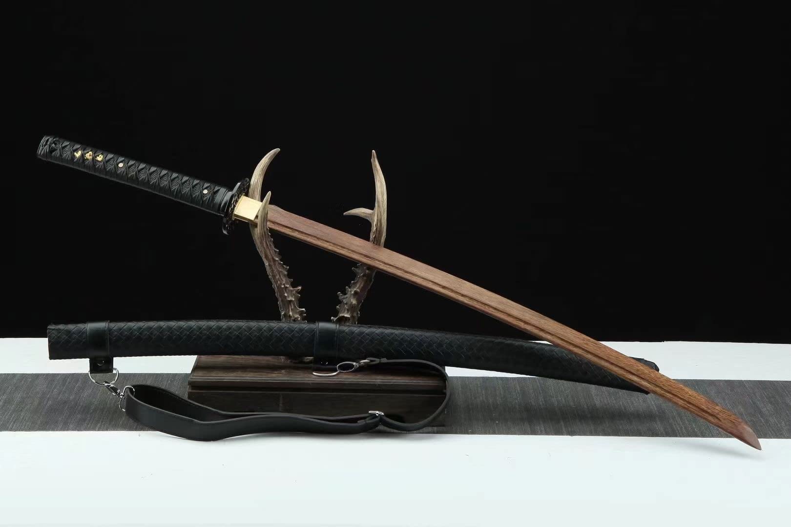 Katana De Entrenamiento Japonesa De 105 Cm,​​Espadas Samurai De Palisandro Natural Con Vaina,Bokken Hecho A Mano Para Cosplay,Exhibición De Colección,Decoración Del Hogar,Regalos,Kendo,Práctica Iaido