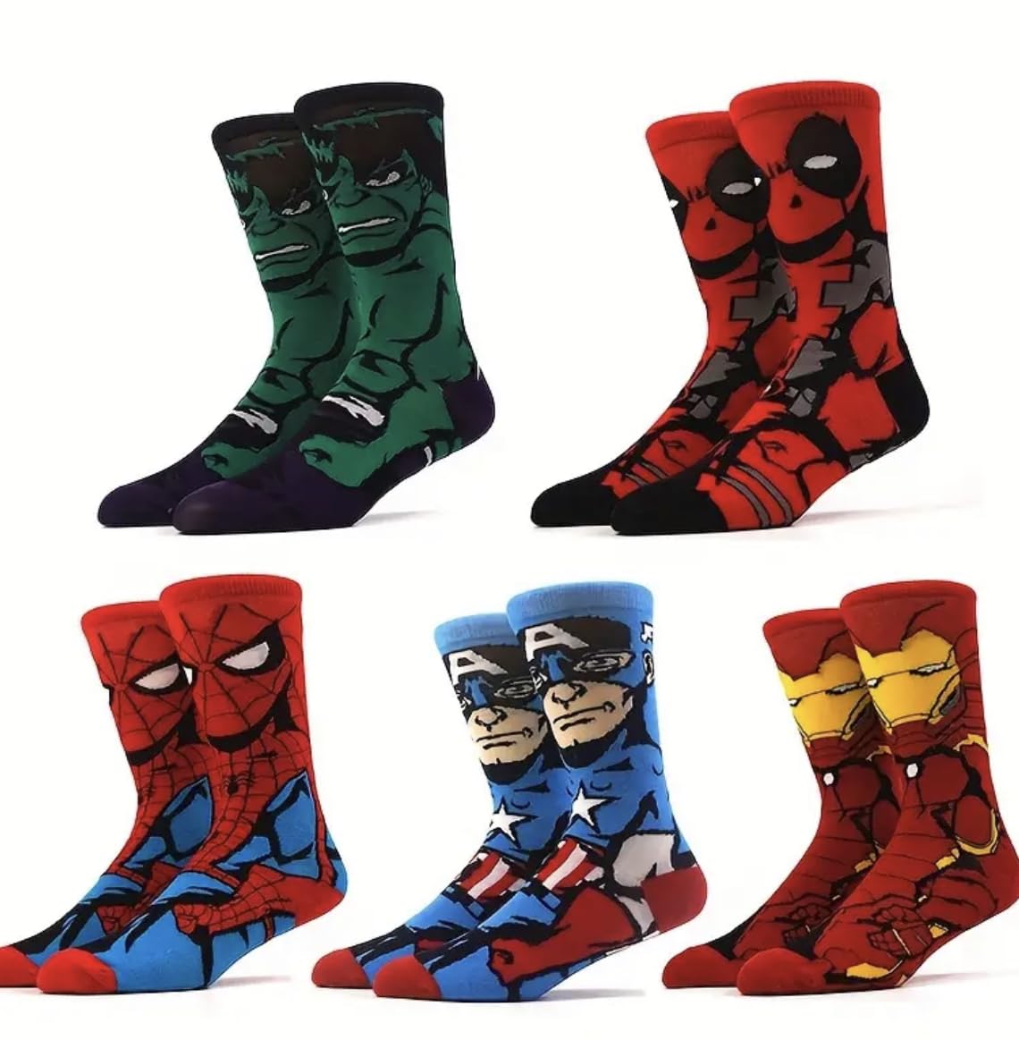 GenericFIVE Pairs of Superhero/Superhero Socks in a Box UK Adult SZ 8-11 5 Pairs of Dad/Father Gift for Super Dad
