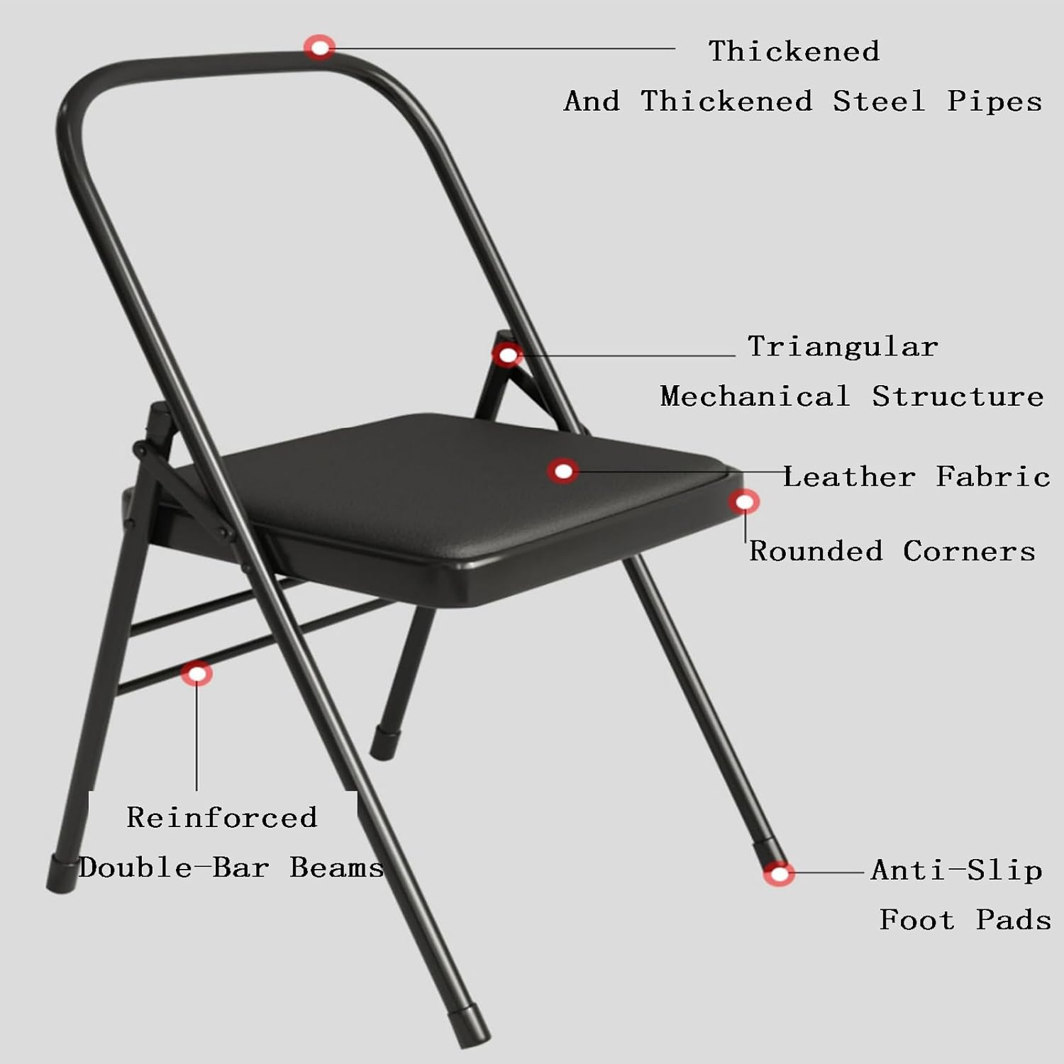 Yoga Chair,Three-Beam Thickened Yoga Chair,Metal Frame Bears 400 Lbs,for Home Office Dining Indoor Outdoor