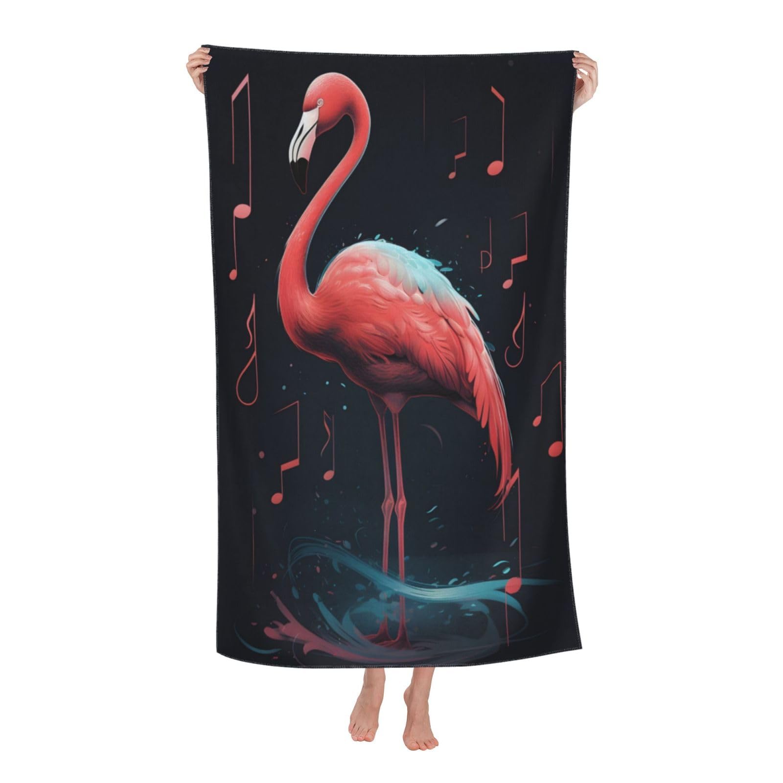 LSRCPD Beach Towels Welcome Flamingos Sports Travel Yoga Gym For Men Adults 80X130Cm