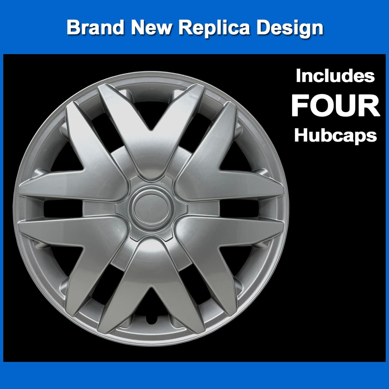 Premium Replica Hubcap, Replacement for Toyota Sienna 2004-2010, 16-inch Silver Wheel Cover, 4 Pieces