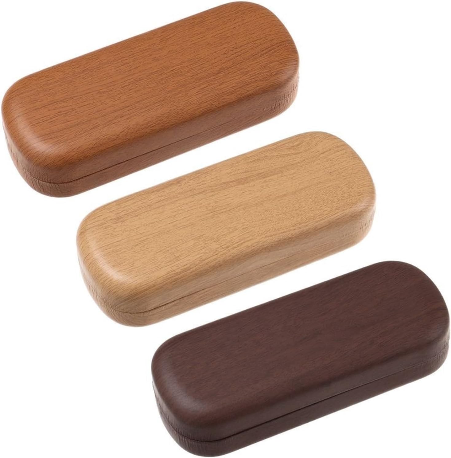 Glasses Case 40pcs Fashion Large Capacity Waterproof Portable Eyeglasses Case Wood Grain Glasses Holder Box For Women Men