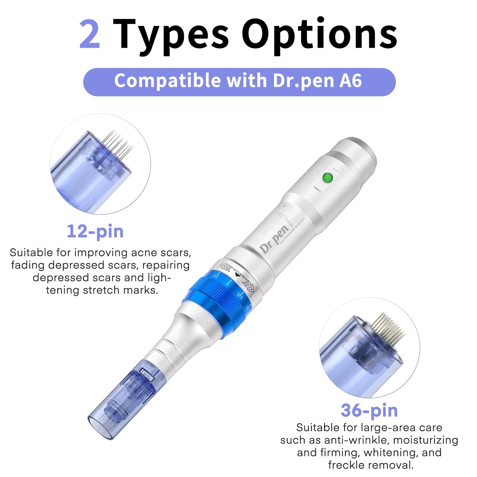 20 Stücke Derma Pen A6 Nadeln 36, Mikronadeln für Elektrische Derma Pen Ultima A6, micro needles