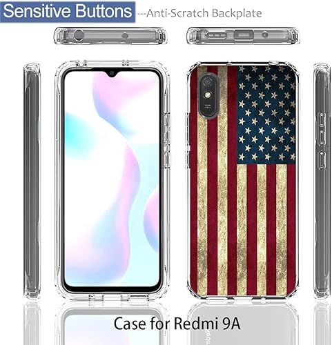 Miniatura 5 de Tothedu Funda para Redmi 9A M2006C3LGRedmi 9i M2006C3LII con protector de pantalla de vidrio templado, bonito diseño de bandera transparente de