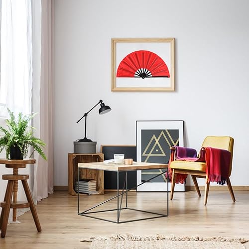 Miniatura 6 de Minelife Paquete de 2 abanicos de mano plegables grandes, abanicos de tela retro vintage de tela de nailon, ventilador de mano chino de Kung Fu Tai