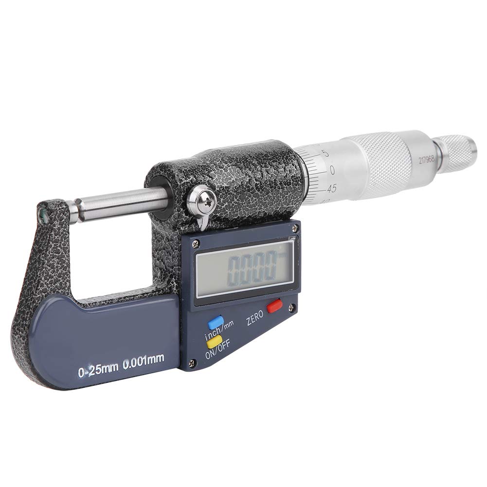 Digitales Mikrometer, Doppelter Runder Kopf, Edelstahl, 0–25 Mm, Präzisionsmesswerkzeug für Ingenieure und Techniker