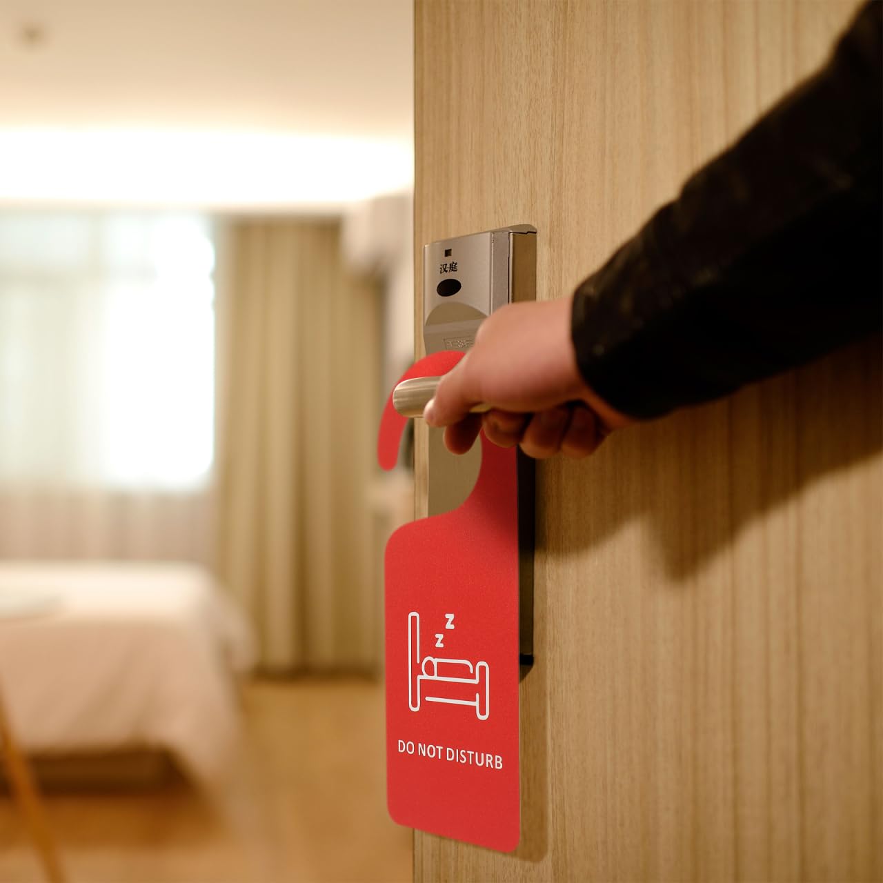 5 Cartelli Bifacciali Da Porta – Non Disturbare / Si Prega Di Pulire – In PVC Resistente, 21,5x8,5 Cm, Per Hotel, Uffici E Cliniche