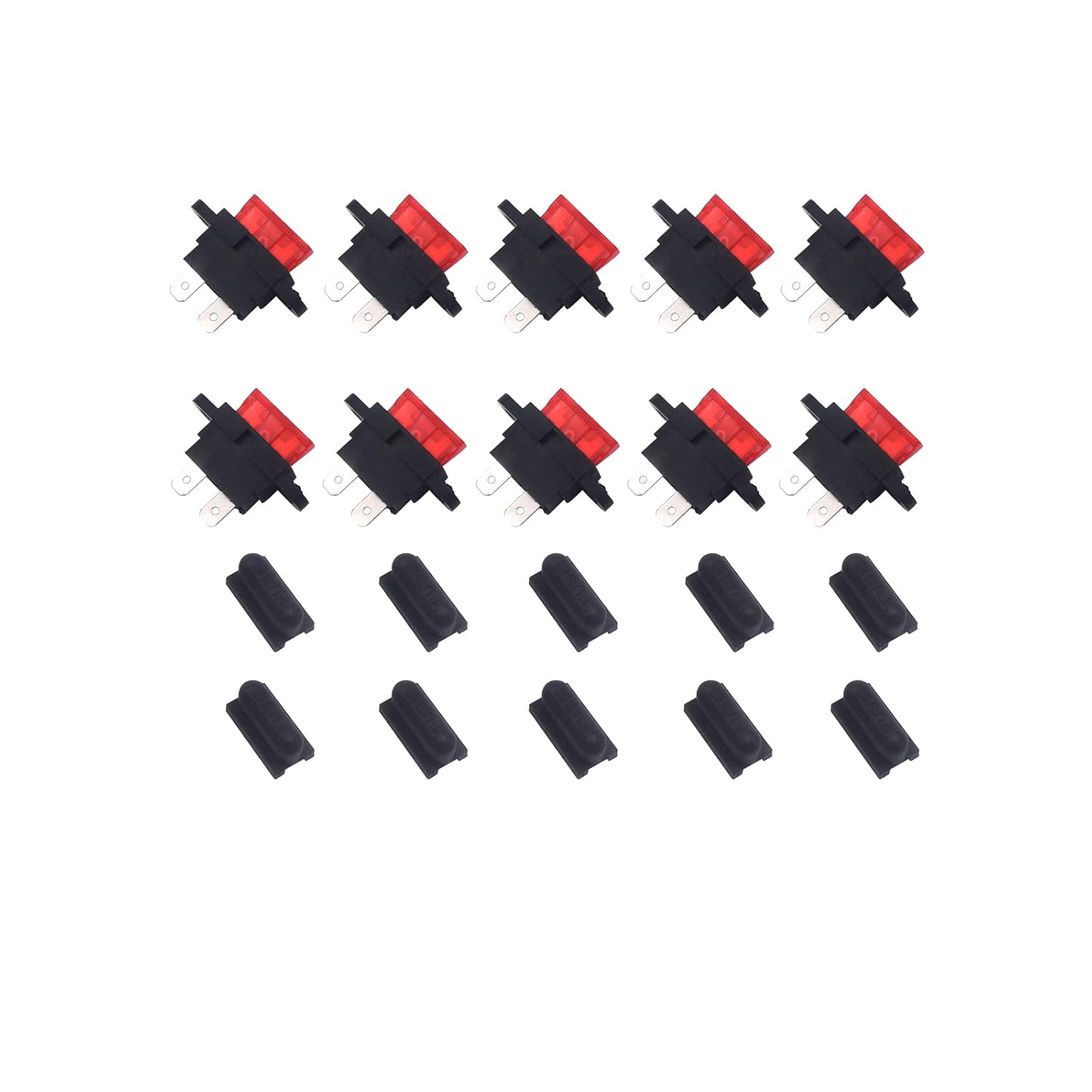 KOLACEN 10 Pcs Auto ATC Blade Standard Fuse Holder Seat for Car Boat Truck SUV with Cover Black + 10 Pcs 10 Amp Standard Fuse KOLACEN 10 Pcs Auto ATC Blade Standard Fuse Holder Seat for Car Boat Truck SUV with Cover Black + 10 Pcs 10 Amp Standard Fuse