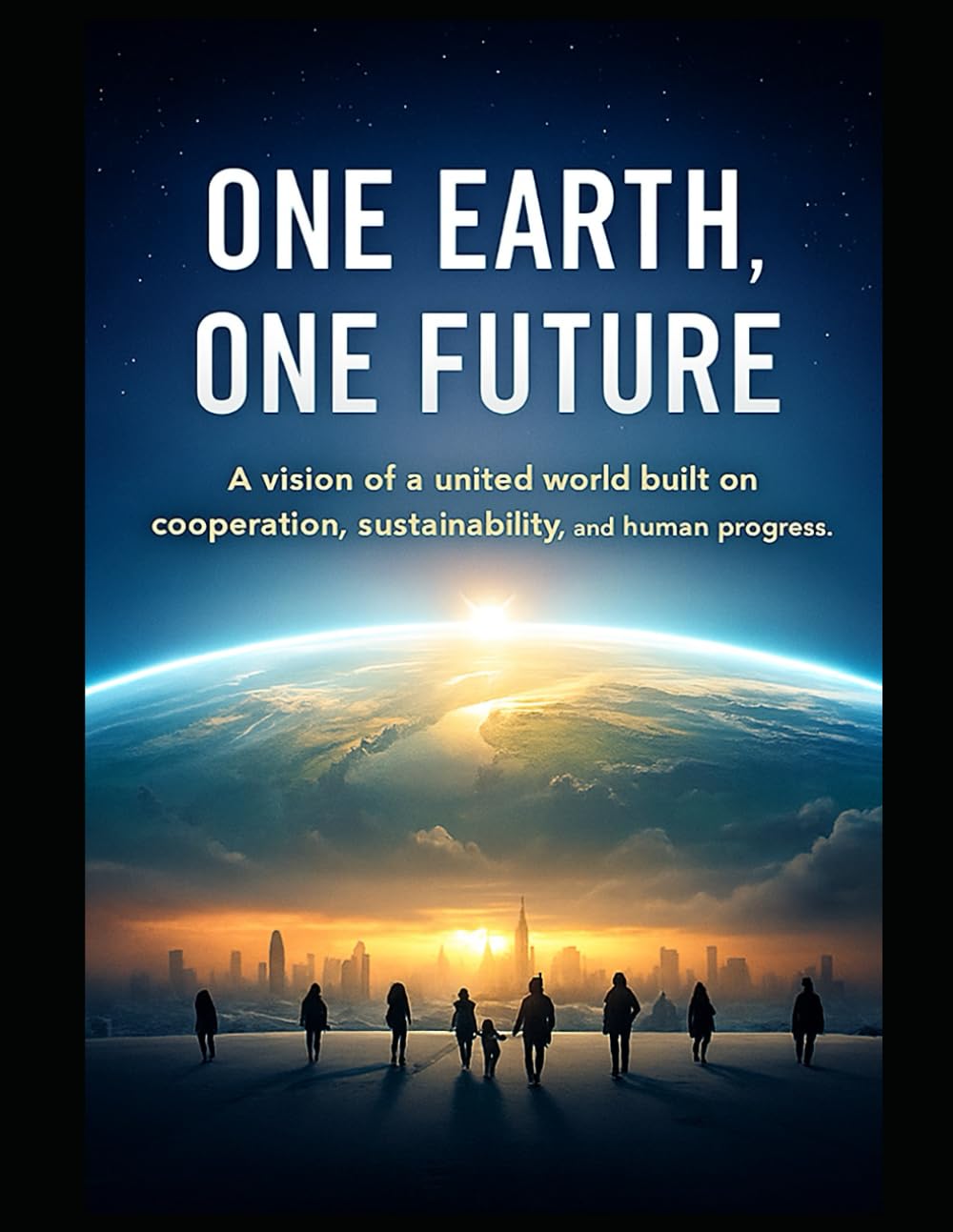 ONE EARTH, ONE FUTURE: A vision of a united world built on cooperation, sustainability, and human progress.