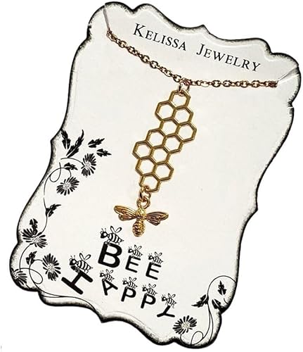 Miniatura 2 de Bee and Honeycomb Necklace in Gold
