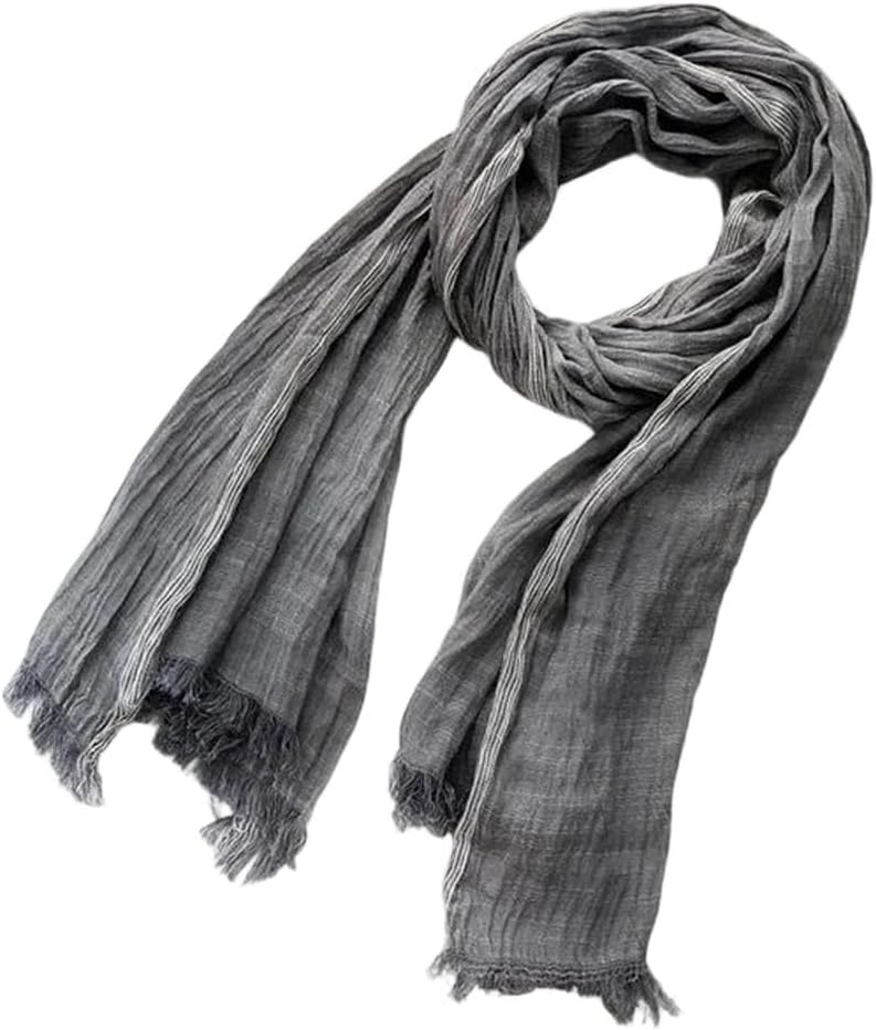 Winter Men Striped Cotton Linen Scarf Men's Scarves Warm Neckerchief Short Tassel Shawls