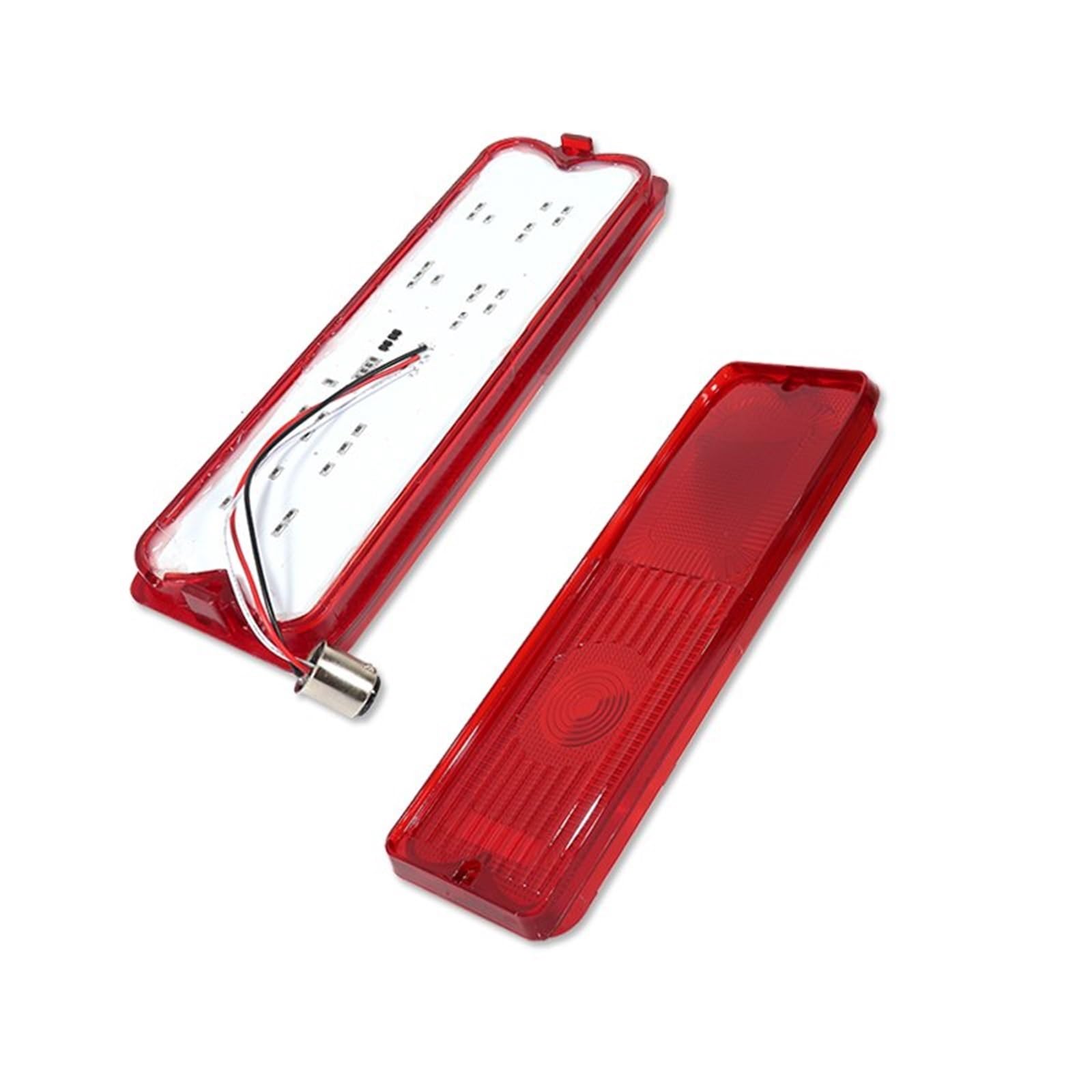 intermitente automóvil 2 Uds Para Chevy Para GMC Fleetside Wideside 1967-1972 Conjuntos De Luces LED Traseras Coche Freno Luz Trasera Roja luz direccional(Red lens)