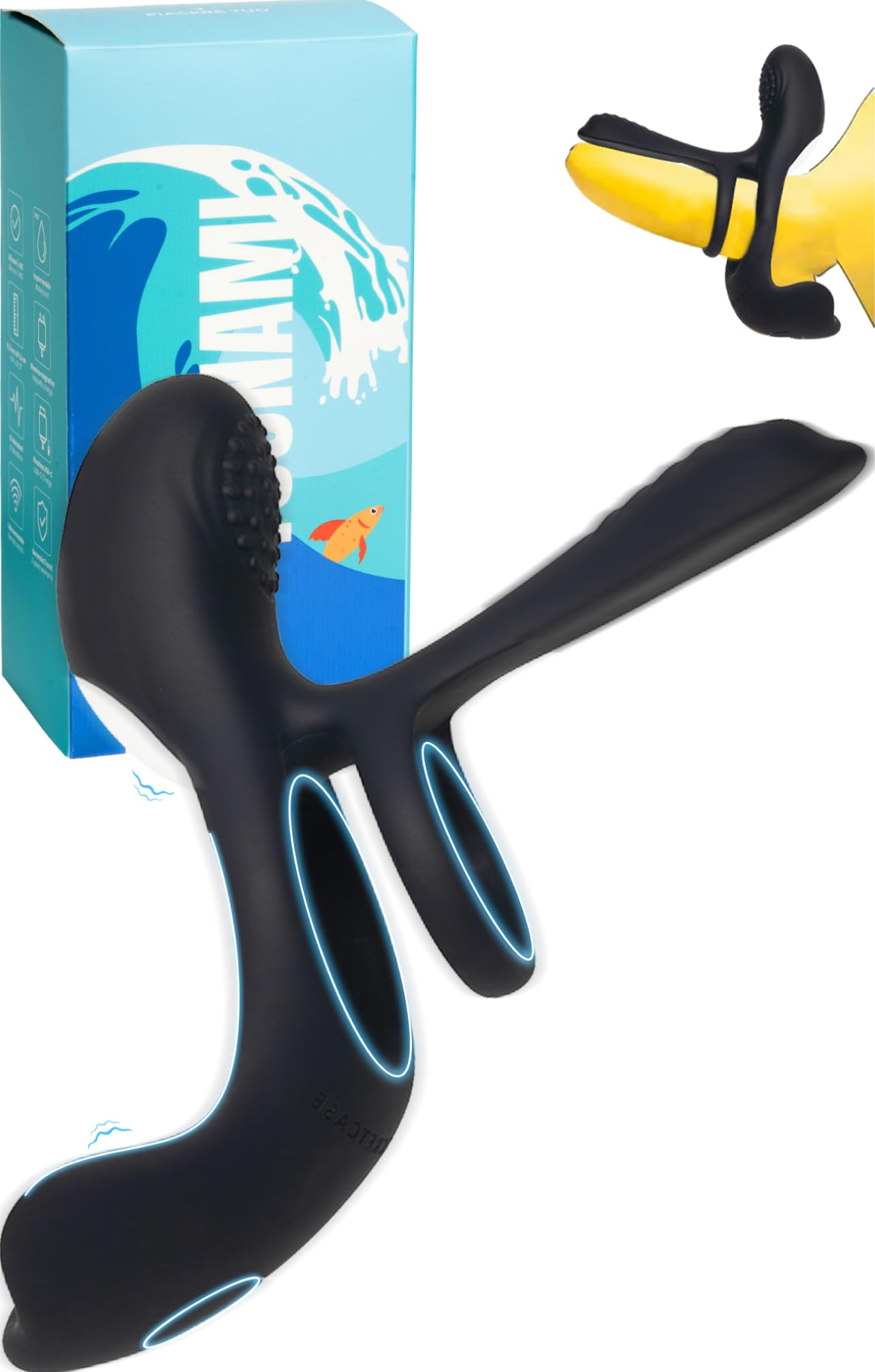 MySecretCase Anello Pene Cockring - Anello Vibrante per Lui e Lei, Vibratore Per Uomo Telecomandato via App, Anelli Pene Sextoy, Stimolatore Fallico Coppia (Nero)