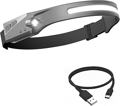 Amazon Co Jp Neikky ヘッドライト Led ヘッドランプ へっどらいと Usb 充電式 小型軽量 高輝度350ルーメン 230 広角照明 5つの照明モード 手振りセンサー機能搭載 Sos点滅 Ipx4防水防塵 10mah大容量バッテリー 最大8時間使用可能 アウトドア用ヘッドライト 釣り