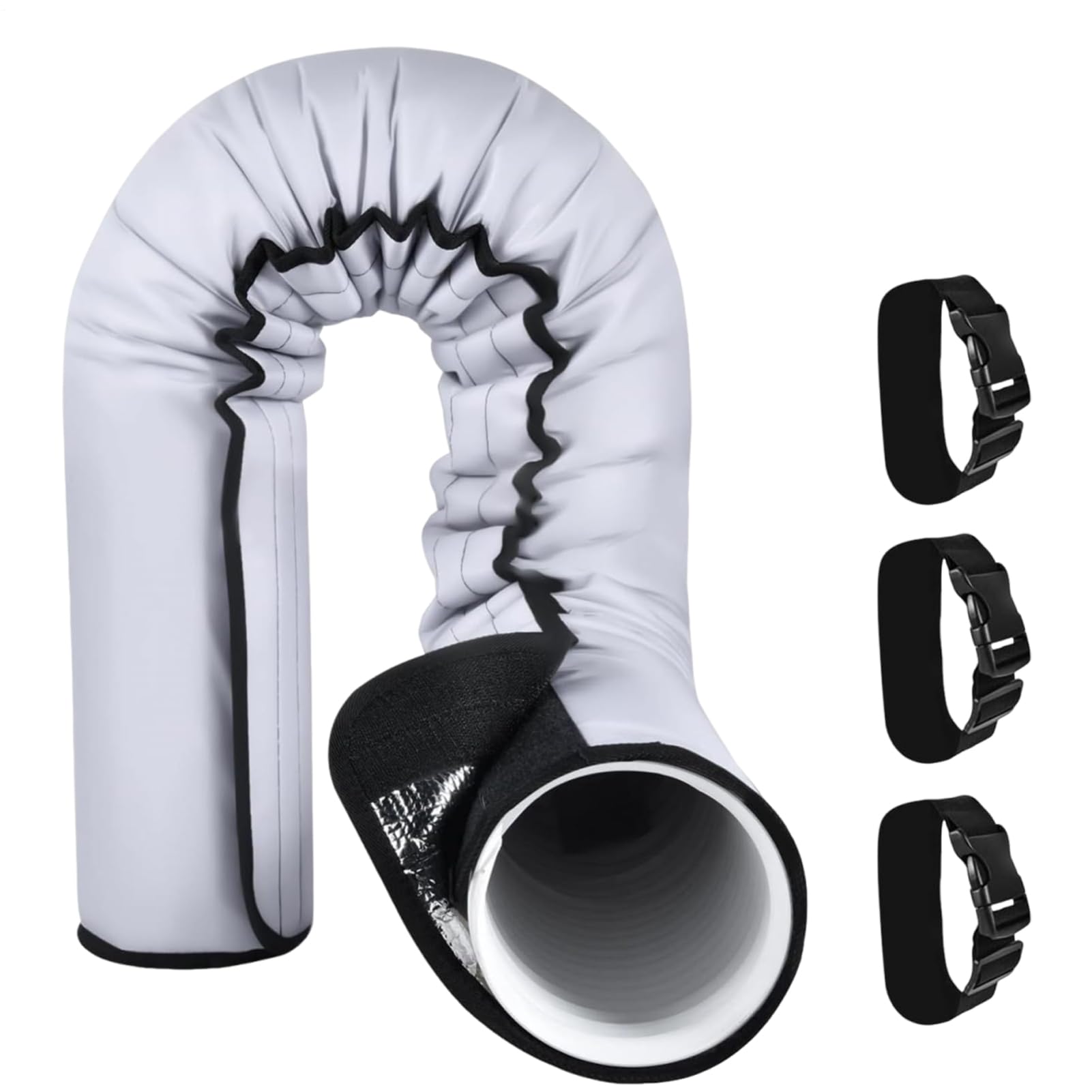 Housse de tuyau de climatiseur réutilisable, sangles de protection, matériau durable résistant aux intempéries, installation facile, noir, pour garage et maison