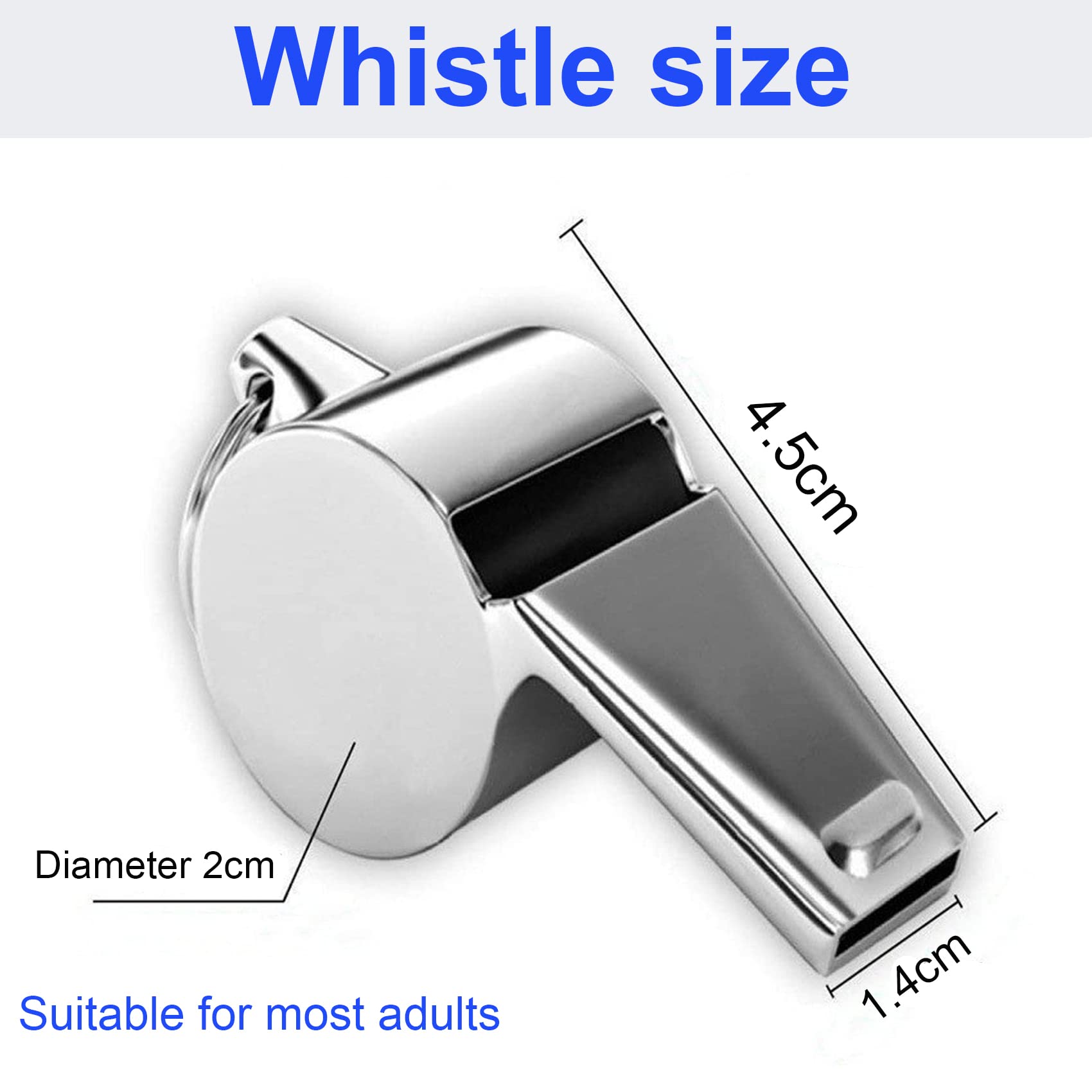 iJiGui Metal Referee Whistle, Stainless Steel Whistle, Sports Whistles Loud Sound Whistle with Lanyard, Ideal for Football Coaches and Officials