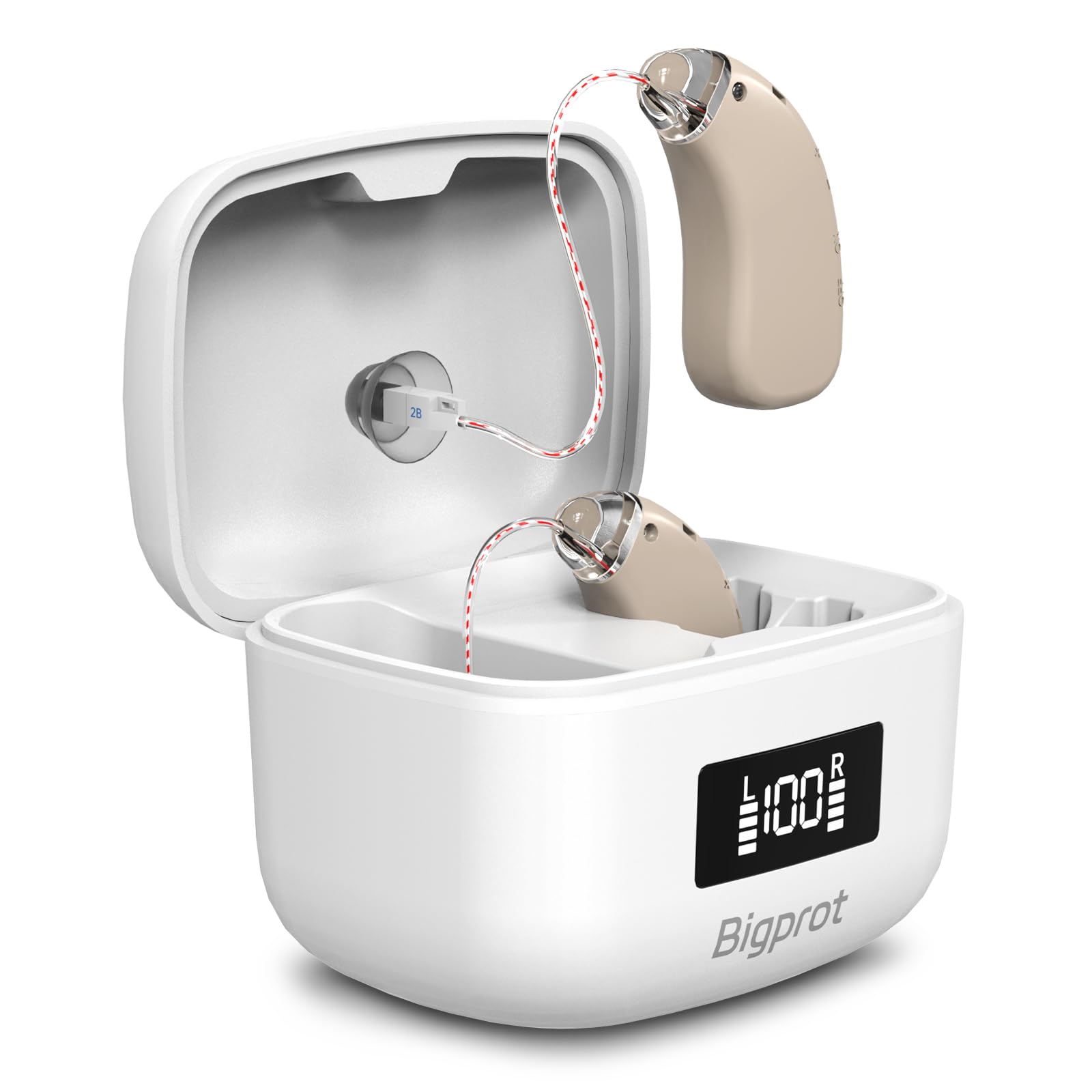 Bigprot OTC Hearing Aids for Seniors, 2026 Rechargeable Amplifier with Noise Cancelling for Adults, Lightweight Beginner-Friendly Hearing Aids(White)