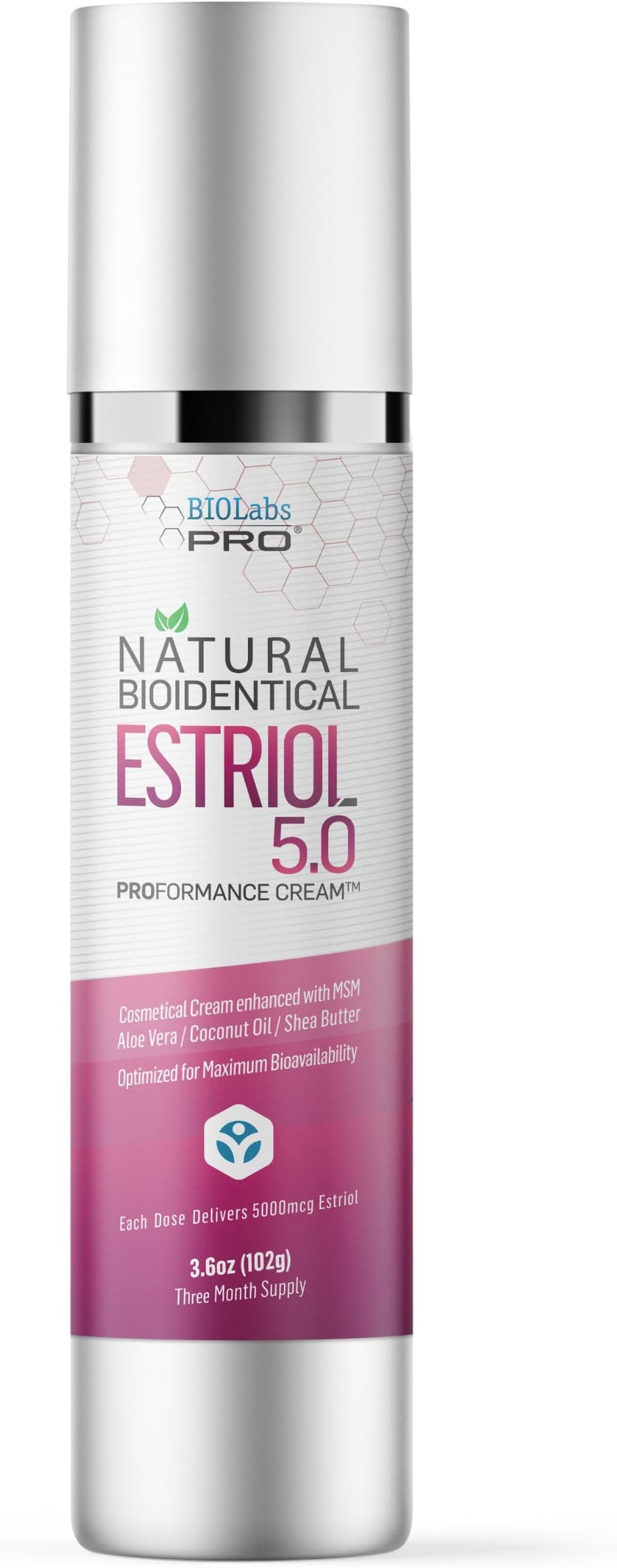 UltraSpa Skincare BIOLabs PRO Natural Bioidentical Estriol Beauty Cosmetic Cream For Women, Three Month Supply (3.6 oz)