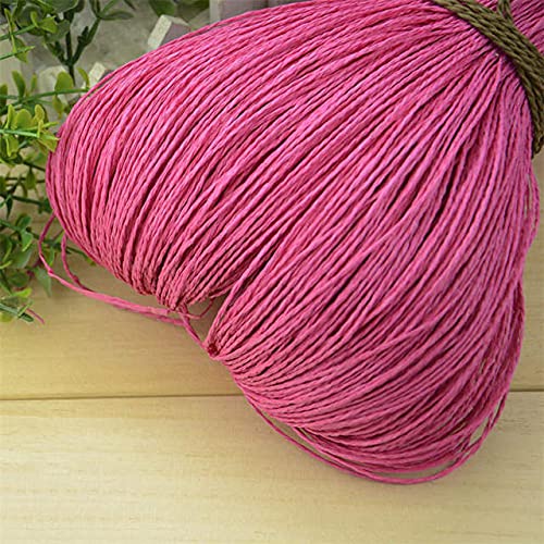 LINGP 600 Metros 500g Hilo de Paja de Rafia Natural para Tejido a Mano Crochet Sombrero de Verano Bolso cojín cestas Material de Tejer artesanía DIY