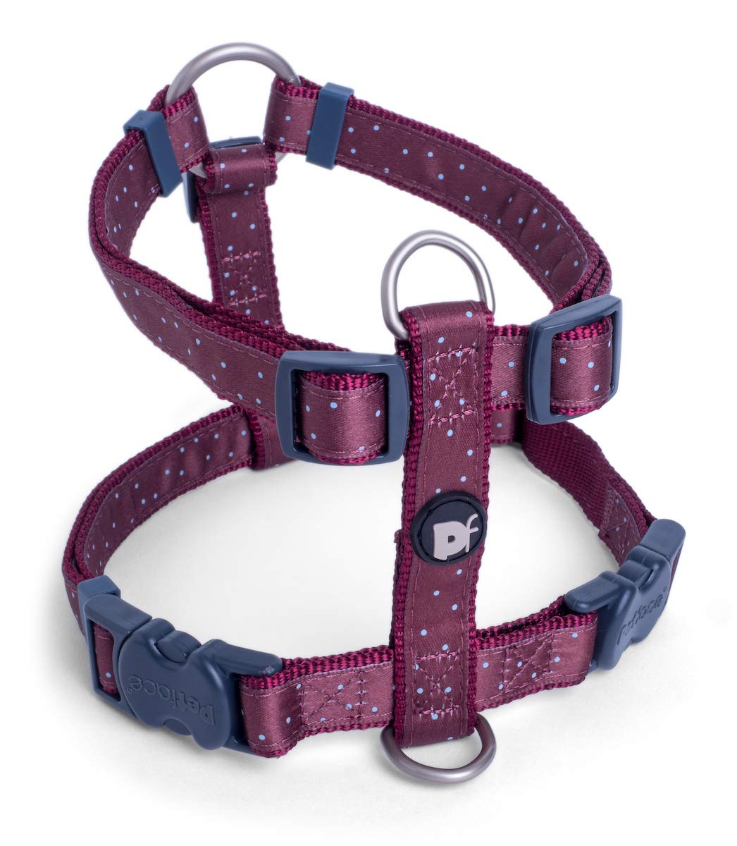 Petface Ditsy Spot Dog Harness, Ox Blood, Medium, M