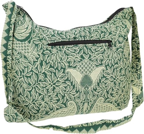 GURU SHOP Ethno Schulterbeutel, Hippie Tasche, Exotische Schultertasche - Grün, Unisex - Erwachsene, 30x40x10 cm