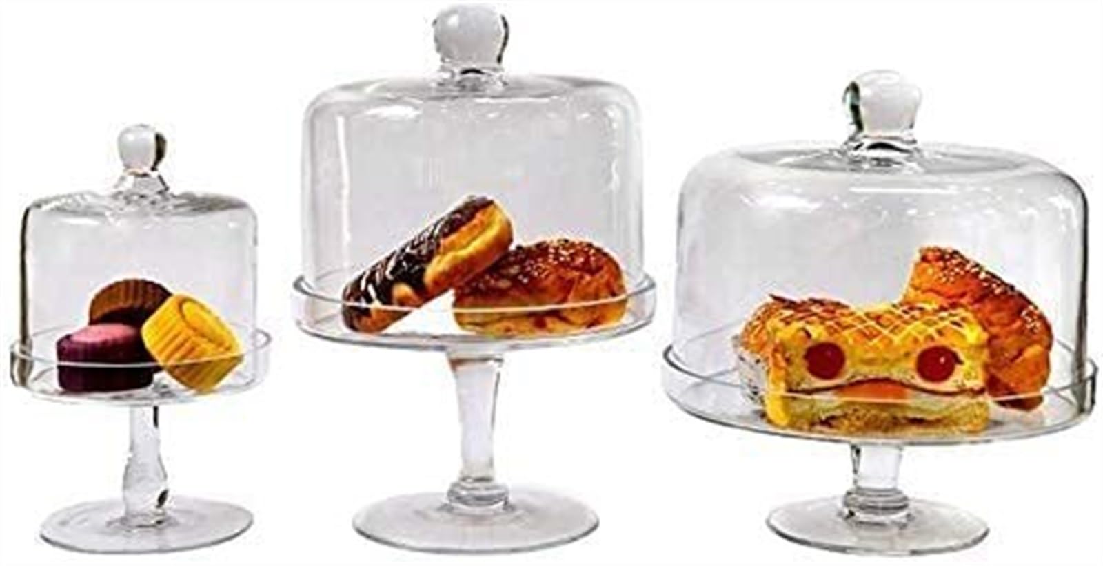 Plat de dégustation pâtisserie avec cloche en verre pour sublimer vos buffets d'anniversaire