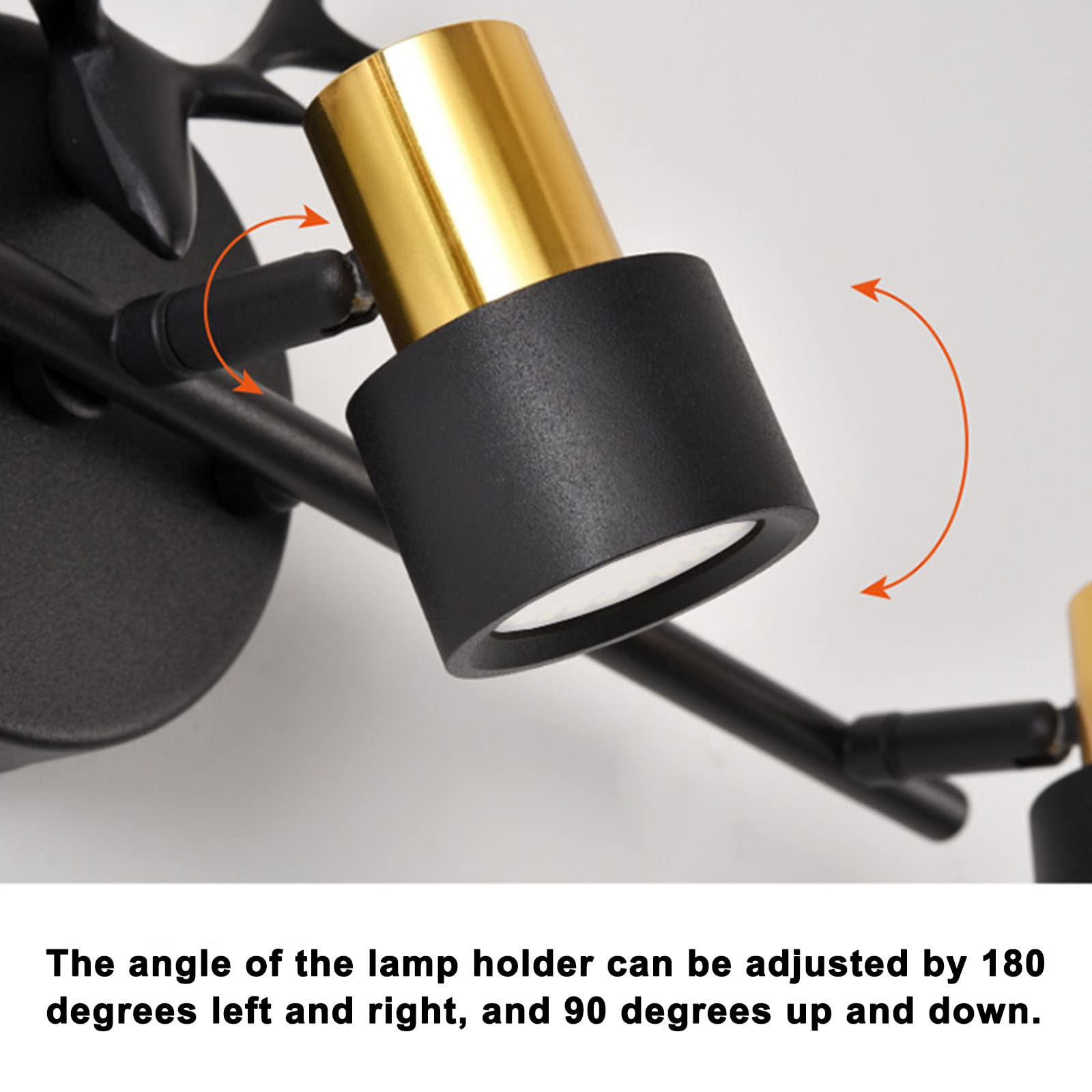 Espejo De Baño Gabinete 3 Cabezas Luz LED Lámpara De Pared, 12W Astas Dorado Impermeable Espejo De Lavado De Superficie Lámpara De Maquillaje, Longitud 48cm,Distance 10cm