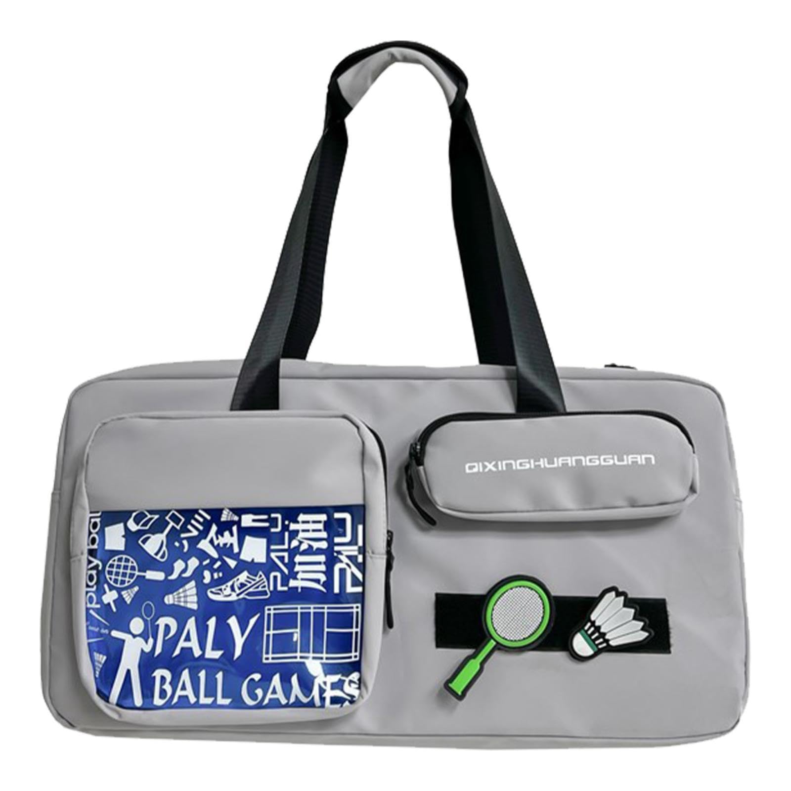 ILSMYSUTRA® Badminton Bag Portable Travel Bag Sports Equipment Bag for Badminton Rackets Gray-image-37