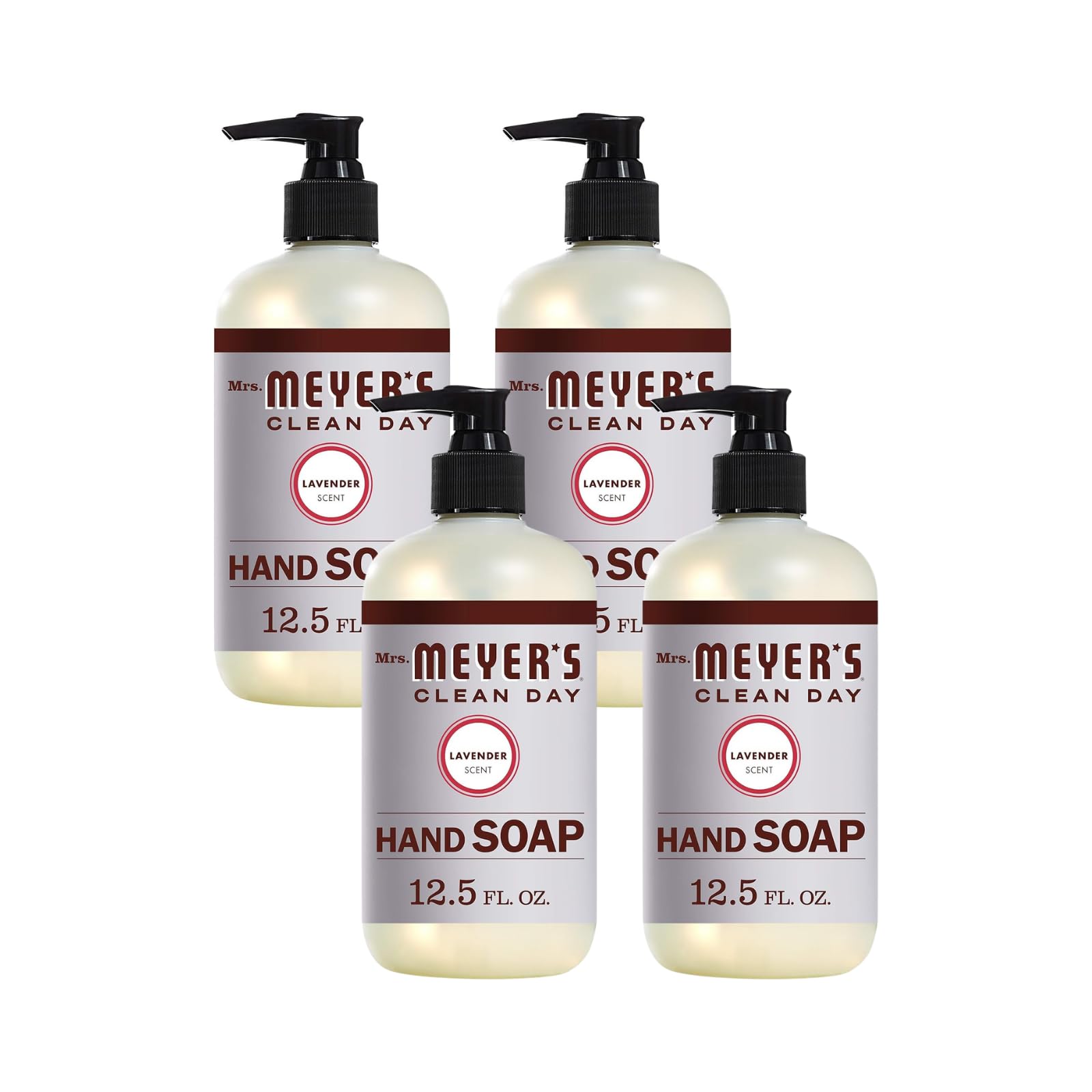 MRS. MEYER'S CLEAN DAY Hand Soap, Lavender, 12.5 Fl Oz (Pack of 4)