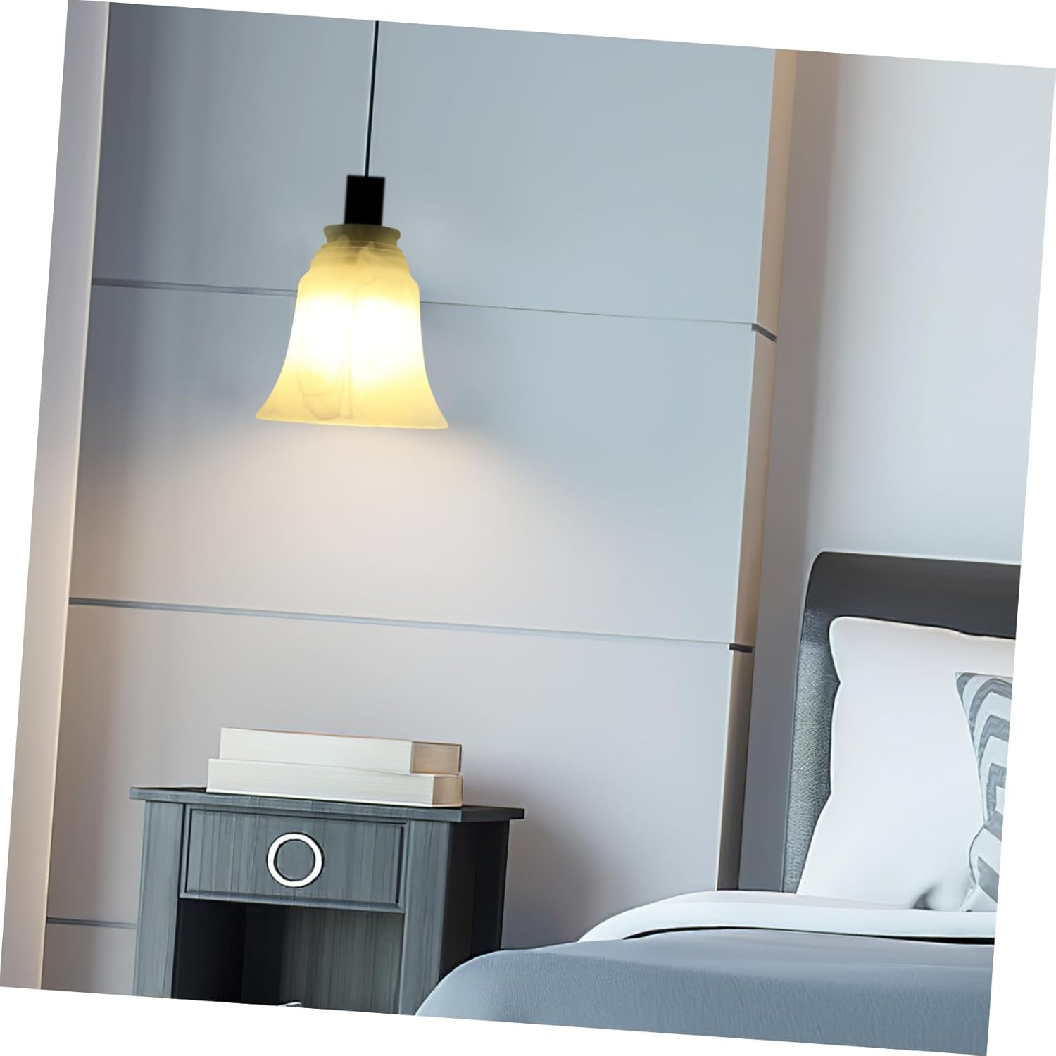 Unomor 4pcs Hanging Lamp Shades Frosted Glass Light Covers Ceiling Shade Cozy Atmosphere