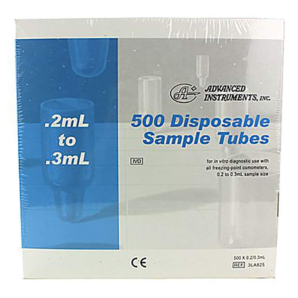 Midland Scientific 3LA825 PK Advanced Instruments Osmometer Sample Tubes, 10.25" Height, 10" Width, 5.5" Length, 0.2 mL (Pack of 500)