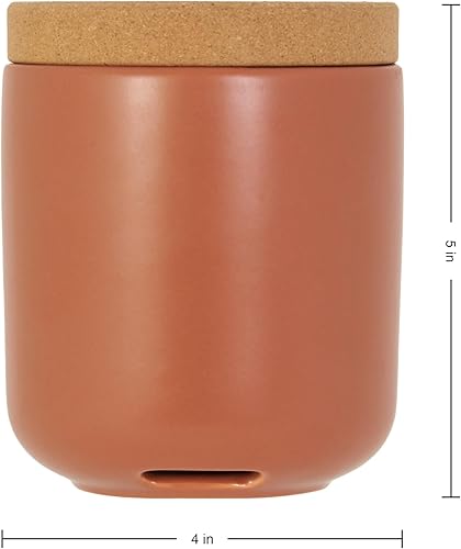 Vista 17 de Ajo transpirable de cerámica y corcho para permitir el flujo de aire para mayor frescura, tapa de corcho apilable que ahorra espacio, corcho natural