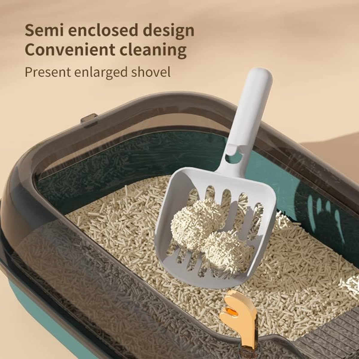 Offene Katzentoilette Mit Hohem Rand, 50x37x17,5 Cm – Spritzwassergeschützt, Mit Sieb & Hohlem Tritt