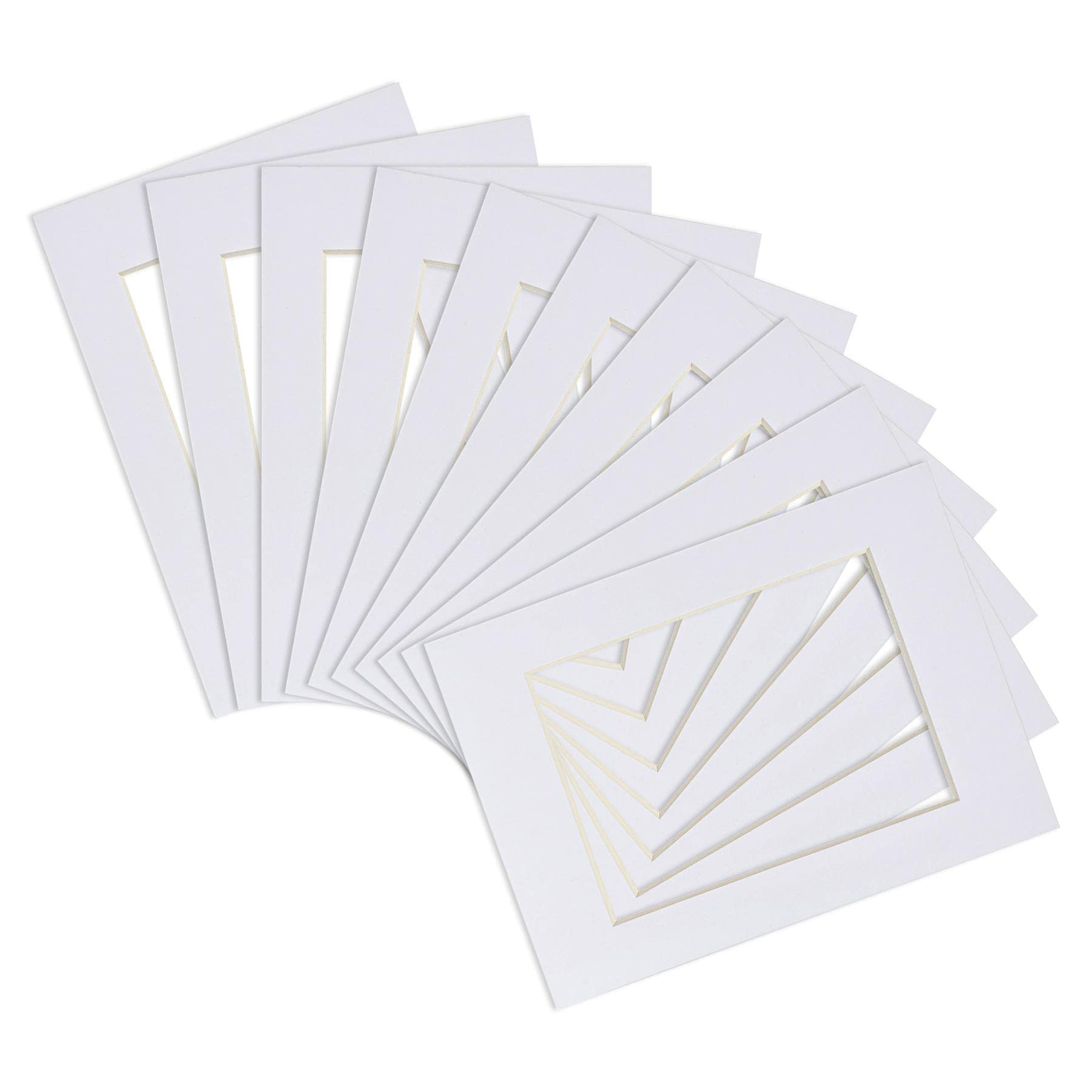 Rinkit.com White 5" X 7" Picture Mounts For 8" X 10" Frame - Pack Of 10