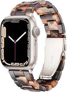 Light Apple Watch Band - Fashion Resin iWatch Bands Bracelet Compatible with Stainless Steel Buckle for Apple Watch Ultra Series 8 7 Series 6 Series SE Series 5 Series 4 Series 3 Series 2 Series 1