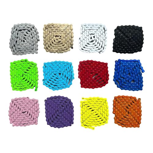 MOMOALA 1/2 x 1/8inch 96 Links Single Speed Colorful Chain Fixed Gear MTB BMX Bicycle Bike Sport Road - Red - Image 2
