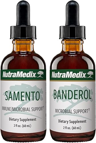 Miniatura 1 de NutraMedix Paquete de apoyo inmunológico y microbiano, incluye tinturas líquidas de samento y banderol, extractos de hierbas para apoyo del sistema