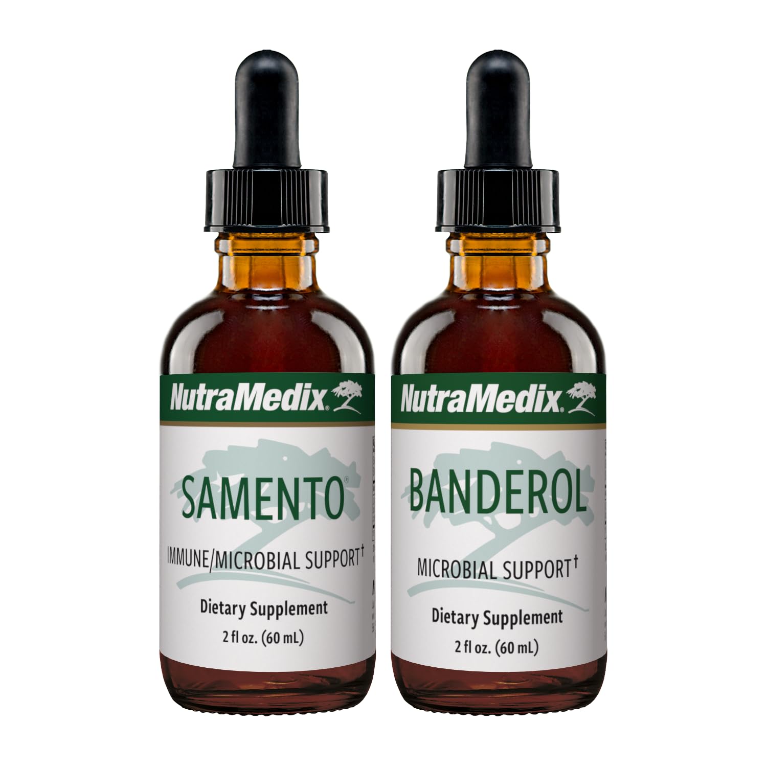 NutraMedix Immune & Microbial Support Bundle - Includes Samento & Banderol Liquid Tinctures - Herbal Extracts for Immune System Support & Microbial Health (2 Count, 2 Oz)