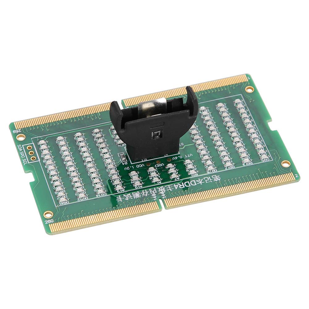 SIXRUN SO DIMM Diagnosetesterkarte für Laptop DDR234 DDR2 DDR3 DDR4 mit Leuchtanzeige, kein Brennen Beim Umgekehrten Einsetzen, 6,7 X 4 Cm, PC-Notebook-Reparaturwerkzeug für Techniker, Heimwerker