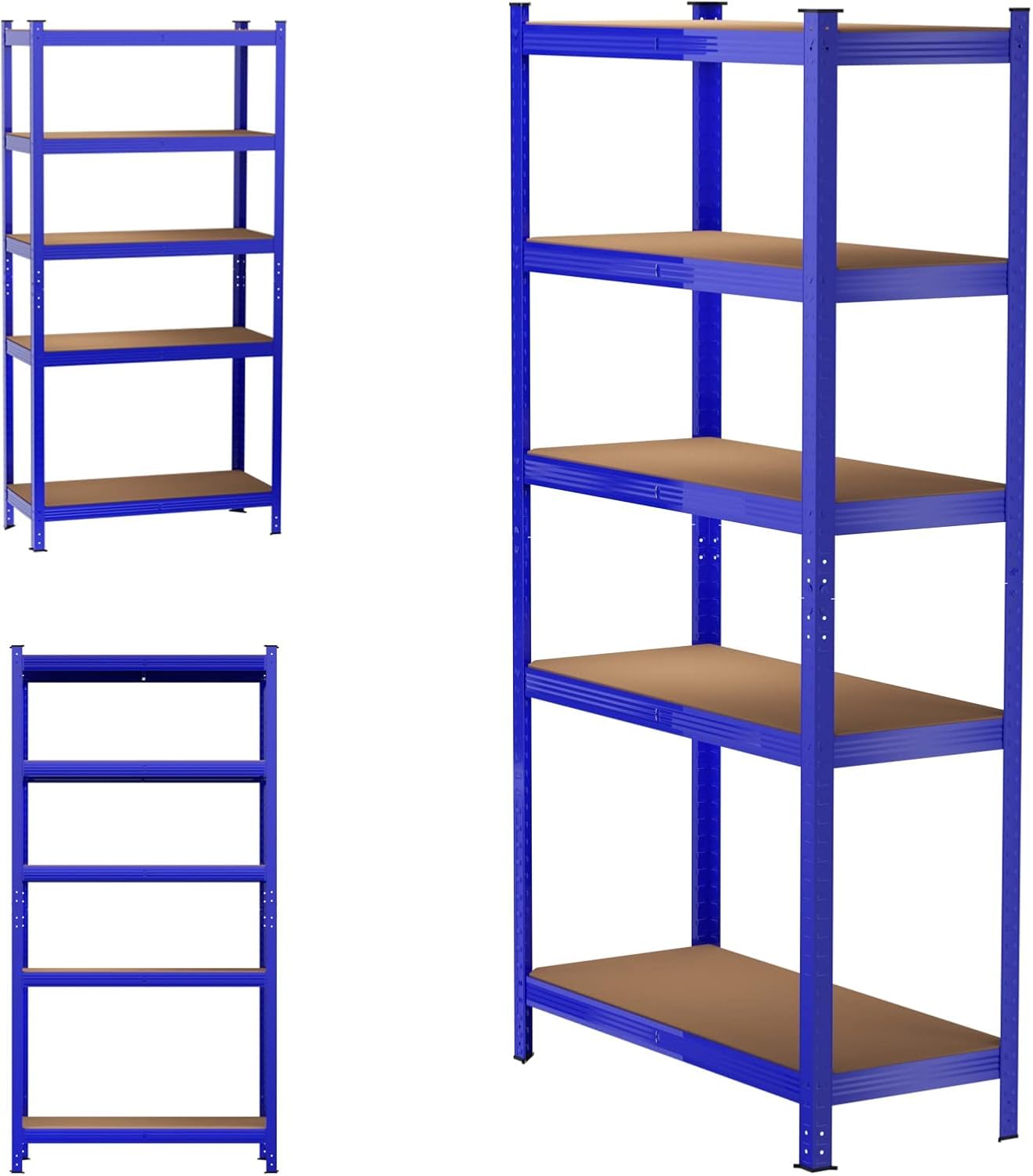 Huini Metal Storage Shelve, Heavy Duty 5 Tier Adjustable Shelf Racking Unit Storage Rack 875KG Capacity Metal Shelves Boltless Workshop for Shed, Office - 180cm x 90cm x 40cm (Blue