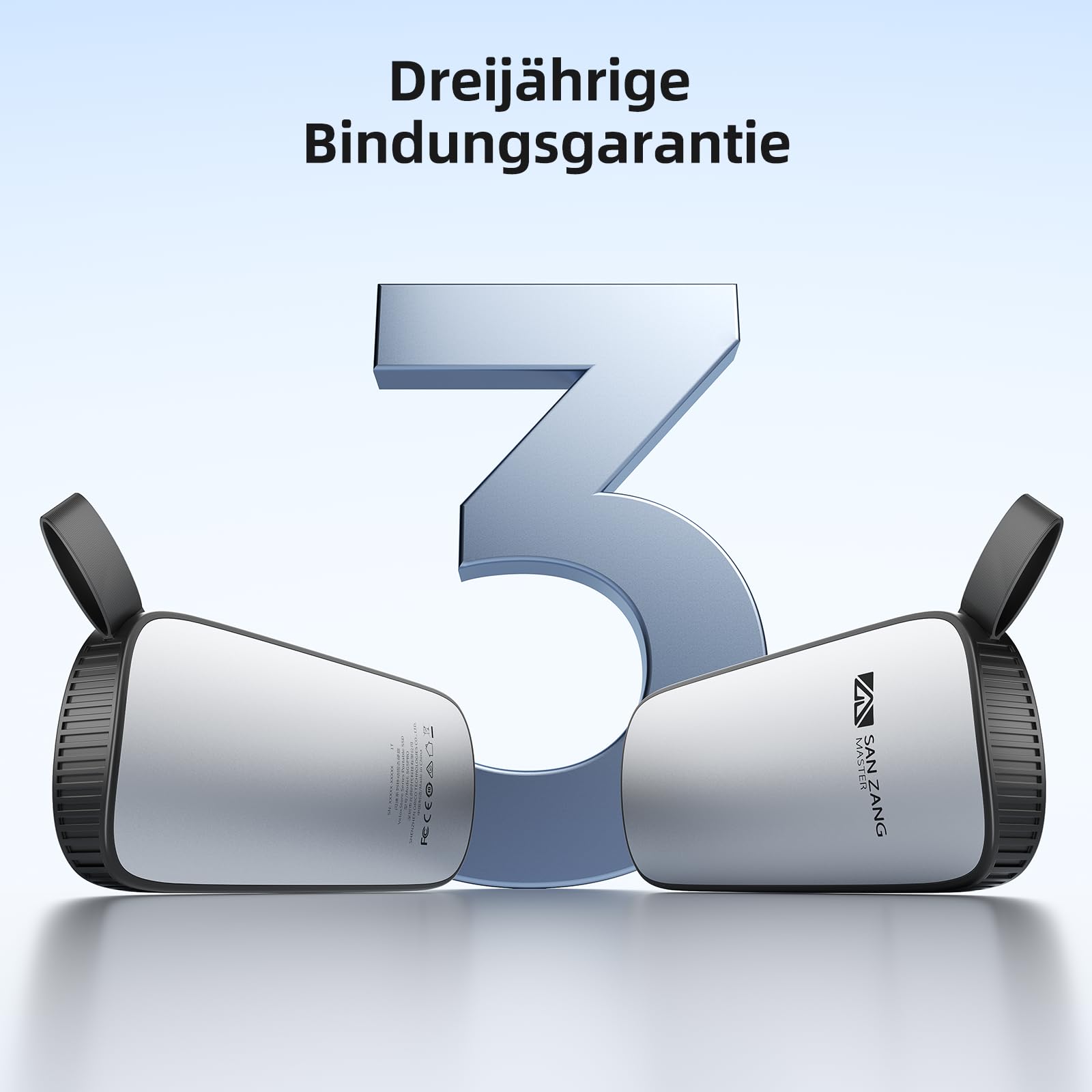 SAN ZANG MASTER Externe Portable SSD 2TB, bis zu 1.050 MB/s Lesen/1.000 MB/s Schreiben, USB 3.2 Gen 2, Externe SSD für Laptop,Type C Smartphones, Pro,Air, Silber