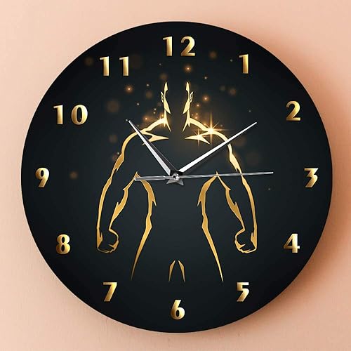 Miniatura 4 de The Geeky Days Reloj de tiempo de entrenamiento de fuerza, arte deportivo, gimnasio, sin tictac, reloj de pared para fitness, culturismo,