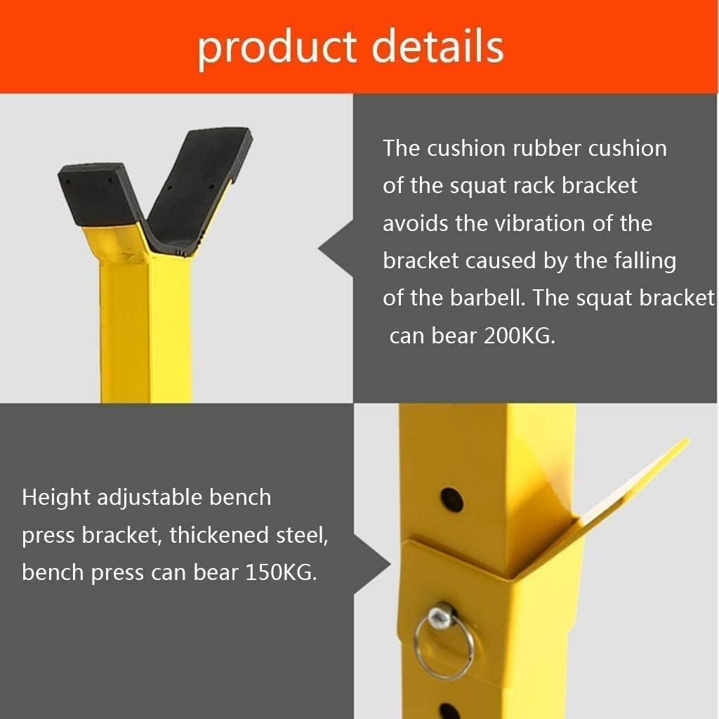 Barbell Stand Weight Lifting Rack Gym Family Fitness Multifunctional Shelf Adjustable Bracket Home Indoor Gym Strength Training Stand Men's Fitness Barbell Rack Only Sell Shelves Squat Rack